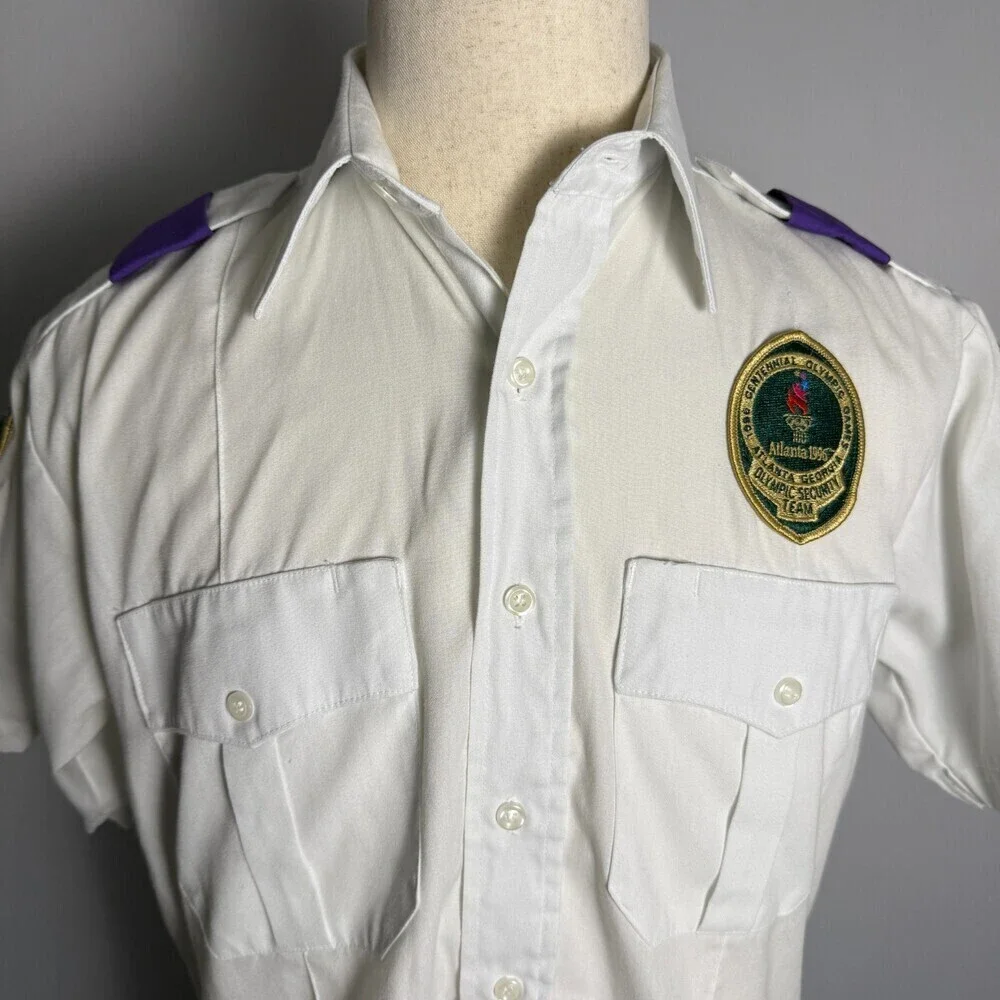 VINTAGE OLYMPICS 1996 ATLANTA SECURITY UNIFORM SHIRT LION APPAREL Sz Medium